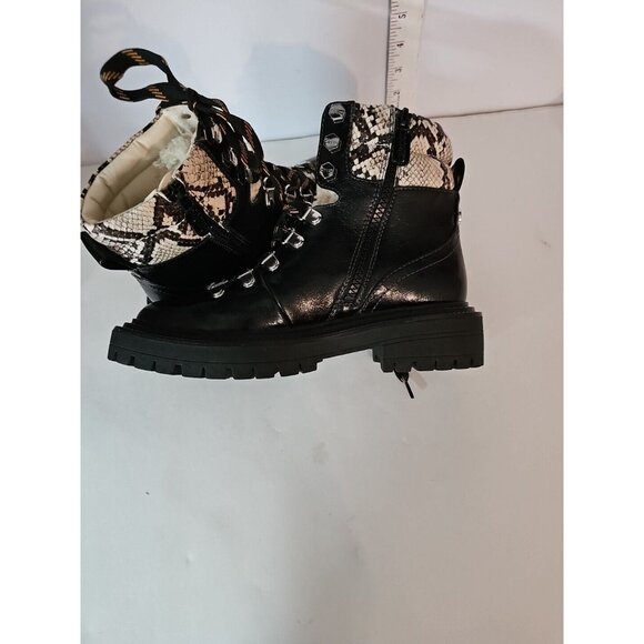 Circus by Sam Edelman Flora Faux Fur Trim Boots Chunky Combat Size 6 - Picture 5 of 6